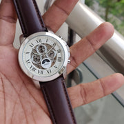  Shop Authentic Fossil Grant Automatic White Dial Brown Leather Strap Watch for Men -  ME3027 - Luxxuri