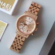  Shop Authentic Michael Kors Ritz Chronograph Rose Gold Dial Rose Gold Steel Strap Watch for Women - MK6077 - Luxxuri