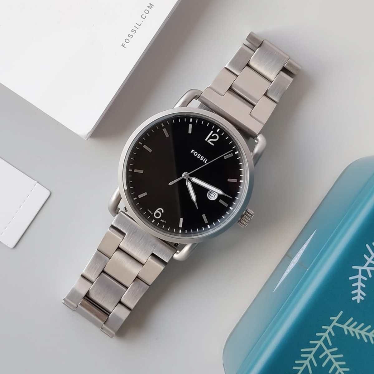  Shop Authentic Fossil The Commuter Black Dial Silver Steel Strap Watch for Men - FS5391 - Luxxuri