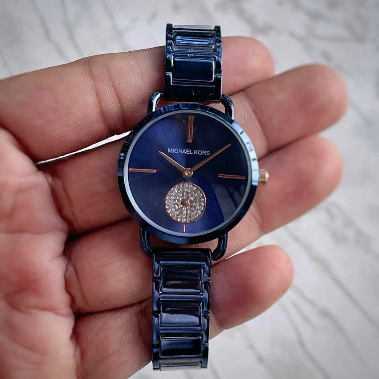  Shop Authentic Michael Kors Portia Blue Dial Blue Stainless Steel Strap Watch for Women - MK3680 - Luxxuri