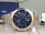  Shop Authentic Fossil Grant Chronograph Blue Dial Two Tone Steel Strap Watch for Men - FS5024 - Luxxuri