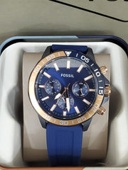  Shop Authentic Fossil Bannon Multifunction Blue Dial Blue Silicone Strap Watch for Men - BQ2498 - Luxxuri