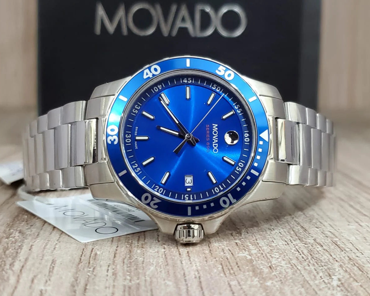  Shop Authentic Movado Series 800 Blue Dial Silver Steel Strap Watch For Men - 2600137 - Luxxuri