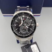 Shop Authentic Tommy Hilfiger Austin Black Dial Silver Steel Strap Watch for Men - 1791639 - Luxxuri
