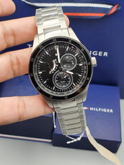  Shop Authentic Tommy Hilfiger Austin Black Dial Silver Steel Strap Watch for Men - 1791639 - Luxxuri