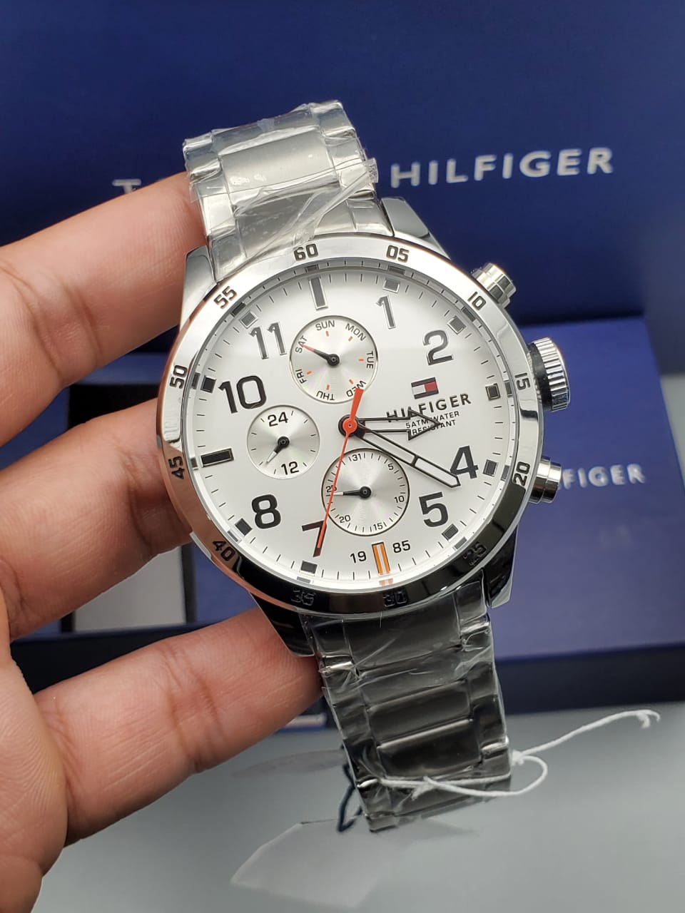  Shop Authentic Tommy Hilfiger Trent Multifunction White Dial Silver Steel Strap Watch for Men - 1791140 - Luxxuri