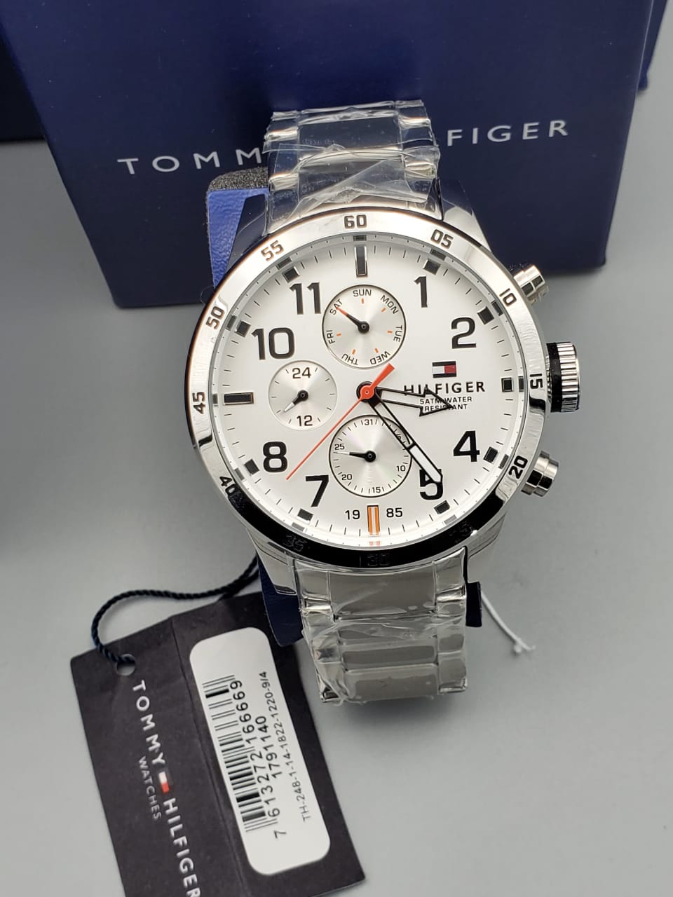  Shop Authentic Tommy Hilfiger Trent Multifunction White Dial Silver Steel Strap Watch for Men - 1791140 - Luxxuri