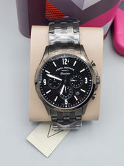  Shop Authentic Fossil Forrester Chronograph Black Dial Grey Steel Strap Watch for Men - FS5606 - Luxxuri