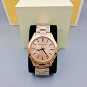  Shop Authentic Michael Kors Slim Runway Rose Gold Dial Rose Gold Steel Strap Watch for Women - MK3513 - Luxxuri