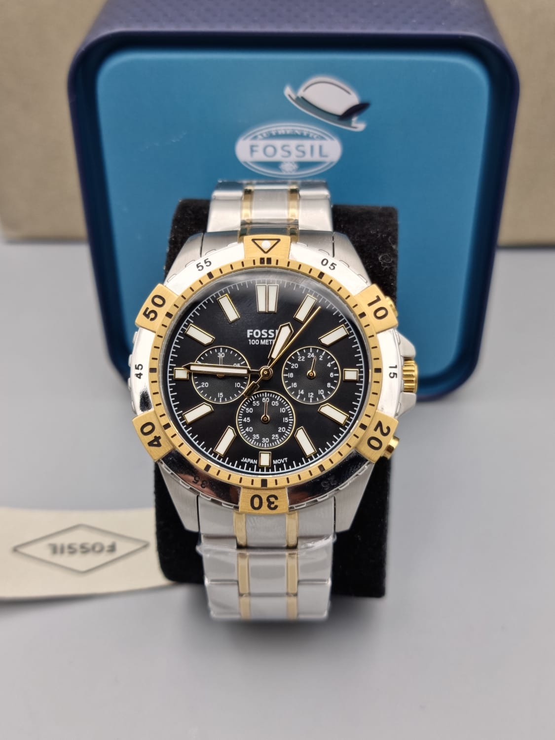  Shop Authentic Fossil Garrett Analog Black Dial Two Tone Steel Strap Watch for Men - FS5771 - Luxxuri
