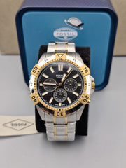  Shop Authentic Fossil Garrett Analog Black Dial Two Tone Steel Strap Watch for Men - FS5771 - Luxxuri