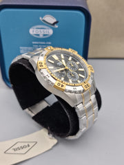  Shop Authentic Fossil Garrett Analog Black Dial Two Tone Steel Strap Watch for Men - FS5771 - Luxxuri