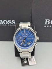  Shop Authentic Hugo Boss Grand Prix Blue Dial Silver Steel Strap Watch for Men - 1513478 - Luxxuri