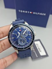  Shop Authentic Tommy Hilfiger Austin Quartz Blue Dial Blue Rubber Strap Watch for Men - 1791635 - Luxxuri