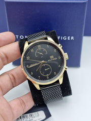  Shop Authentic Tommy Hilfiger Chase Quartz Black Dial Black Mesh Bracelet Watch for Men - 1791580 - Luxxuri