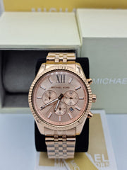  Shop Authentic Michael Kors Lexington Rose Gold Dial Rose Gold Steel Strap Watch for Men - MK8319 - Luxxuri