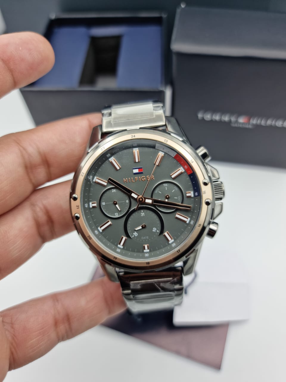  Shop Authentic Tommy Hilfiger Mason Grey Dial Grey Steel Strap Watch for Men - 1791790 - Luxxuri