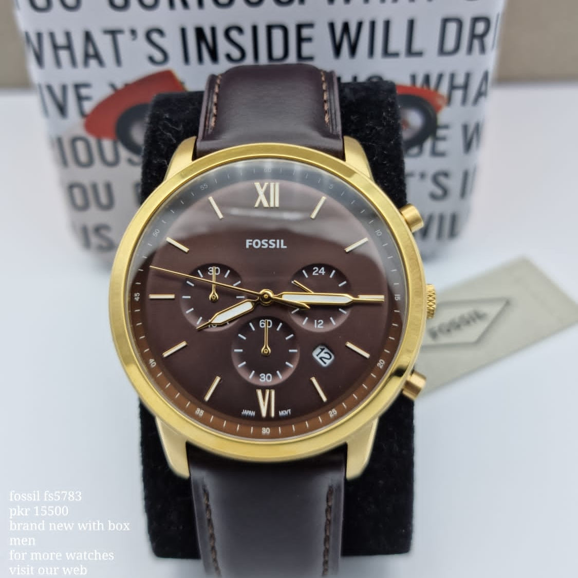  Shop Authentic Fossil Neutra Chronograph Brown Dial Brown Leather Strap Watch for Men - FS5763 - Luxxuri