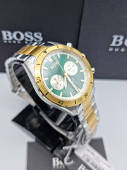  Shop Authentic Hugo Boss Santiago Green Dial Two Tone Steel Strap Watch for Men - 1513872 - Luxxuri