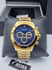  Shop Authentic Hugo Boss Ikon Blue Dial Gold Steel Strap Watch for Men - 1513340 - Luxxuri