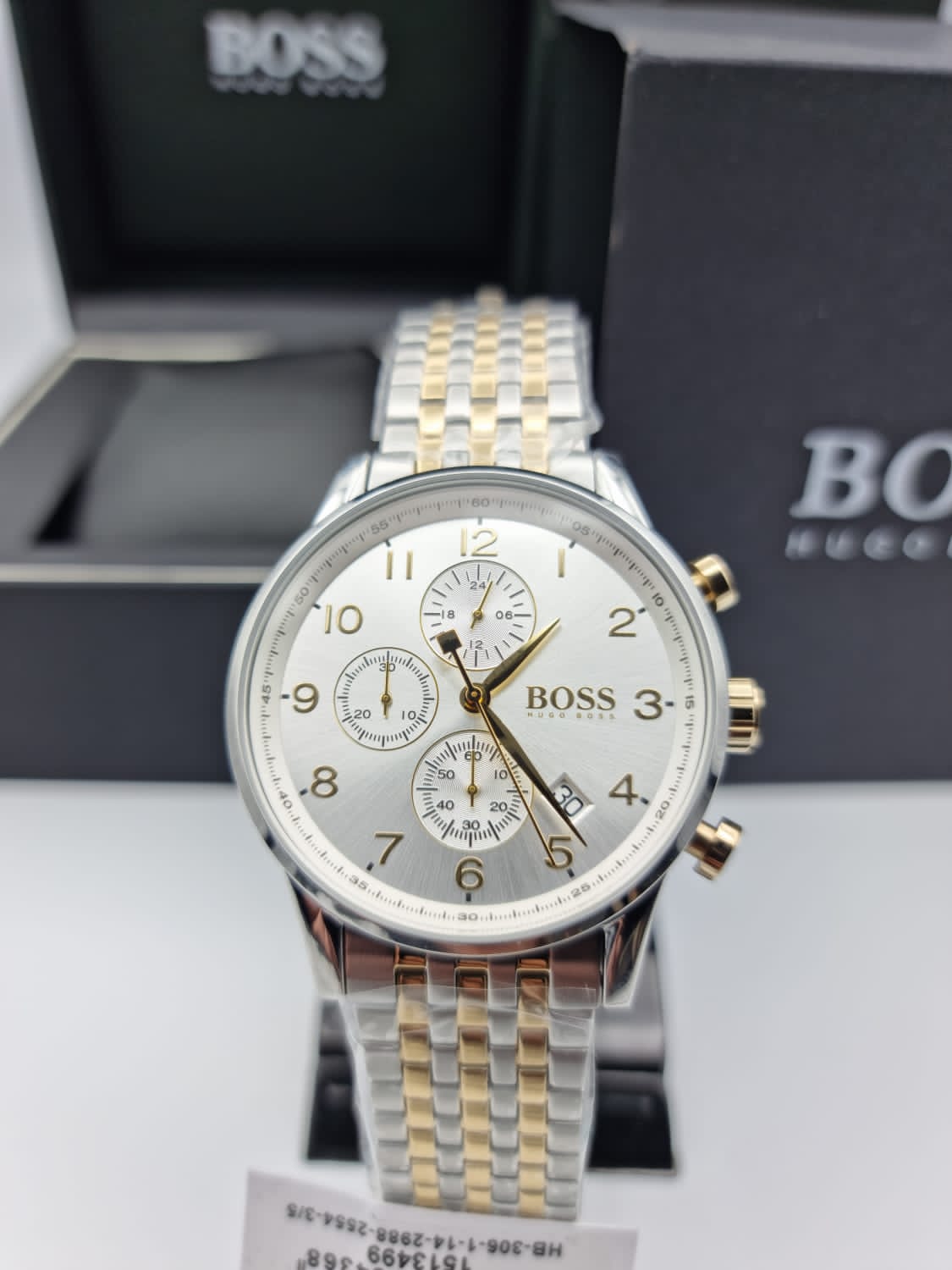  Shop Authentic Hugo Boss Navigator White Dial Two Tone Steel Strap Watch for Men - 1513499 - Luxxuri