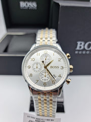  Shop Authentic Hugo Boss Navigator White Dial Two Tone Steel Strap Watch for Men - 1513499 - Luxxuri