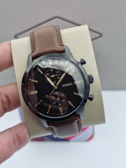  Shop Authentic Fossil Townsman Chronograph Black Dial Brown Leather Strap Watch for Men - FS5437 - Luxxuri