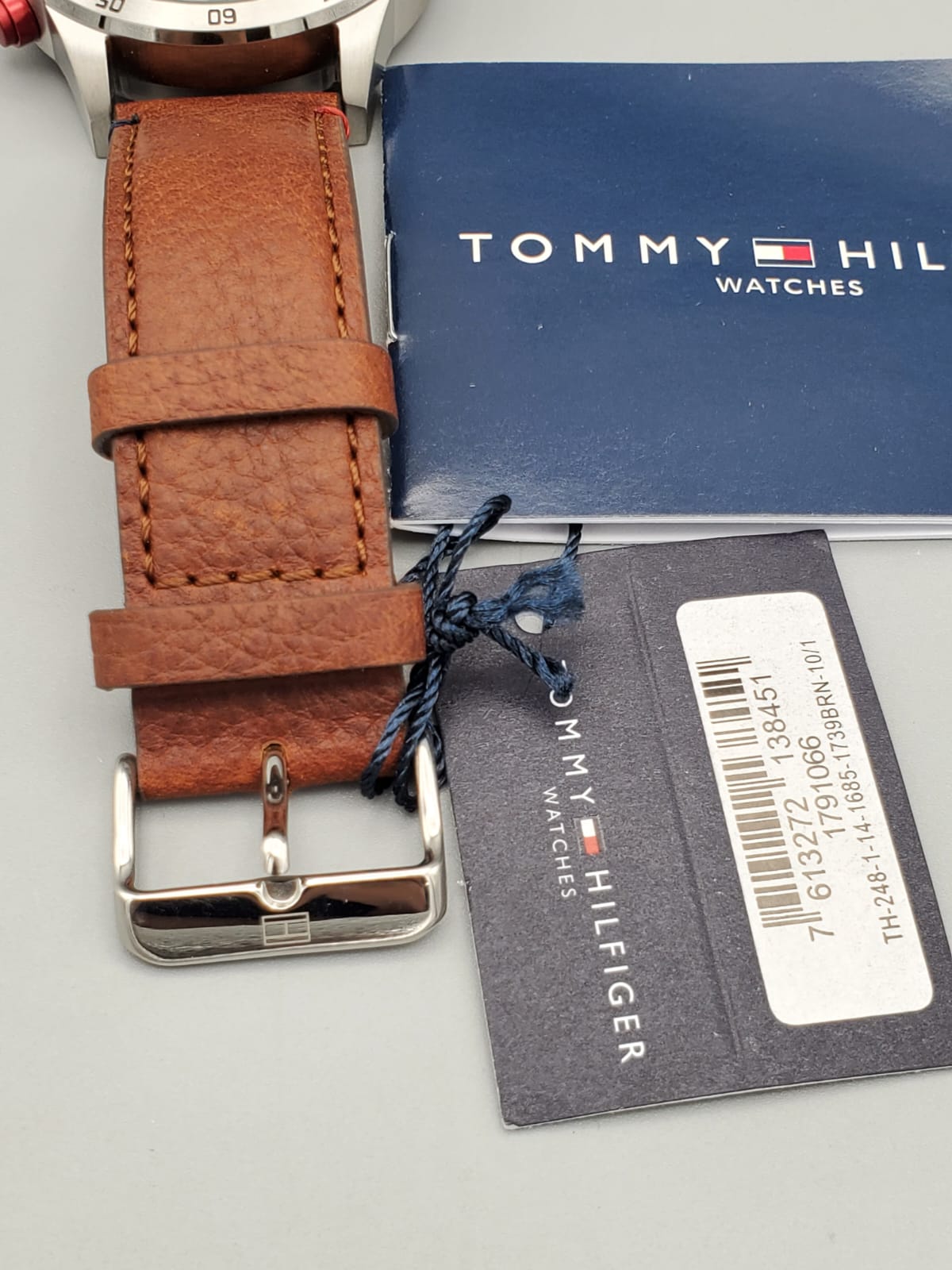  Shop Authentic Tommy Hilfiger Trent Quartz Blue Dial Brown Leather Strap Watch for Men - 1791066 - Luxxuri