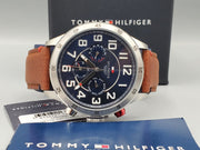  Shop Authentic Tommy Hilfiger Trent Quartz Blue Dial Brown Leather Strap Watch for Men - 1791066 - Luxxuri