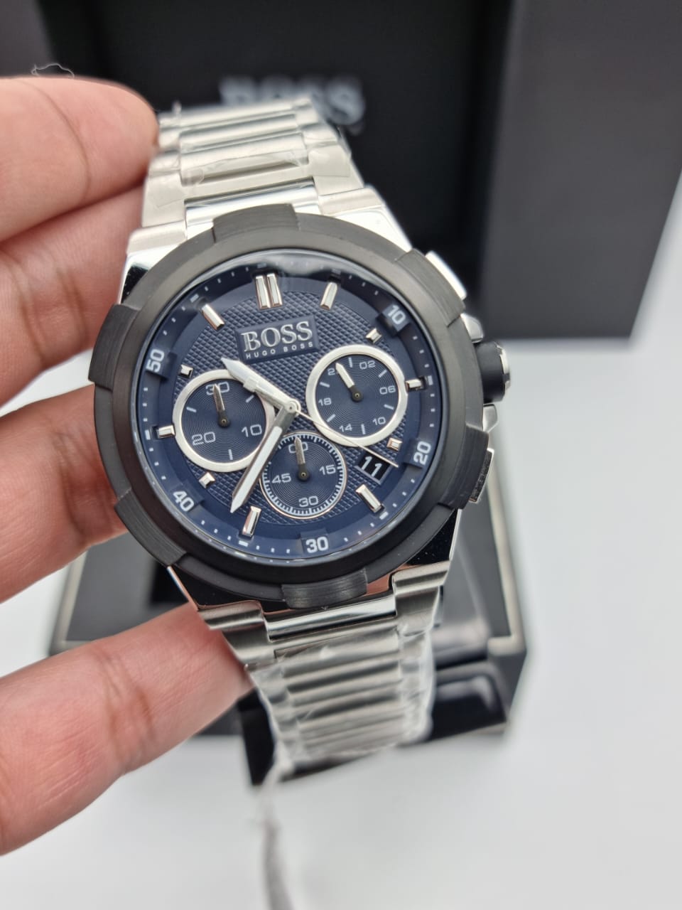  Shop Authentic Hugo Boss Supernova Chronograph Blue Dial Silver Steel Strap Watch for Men - 1513360 - Luxxuri