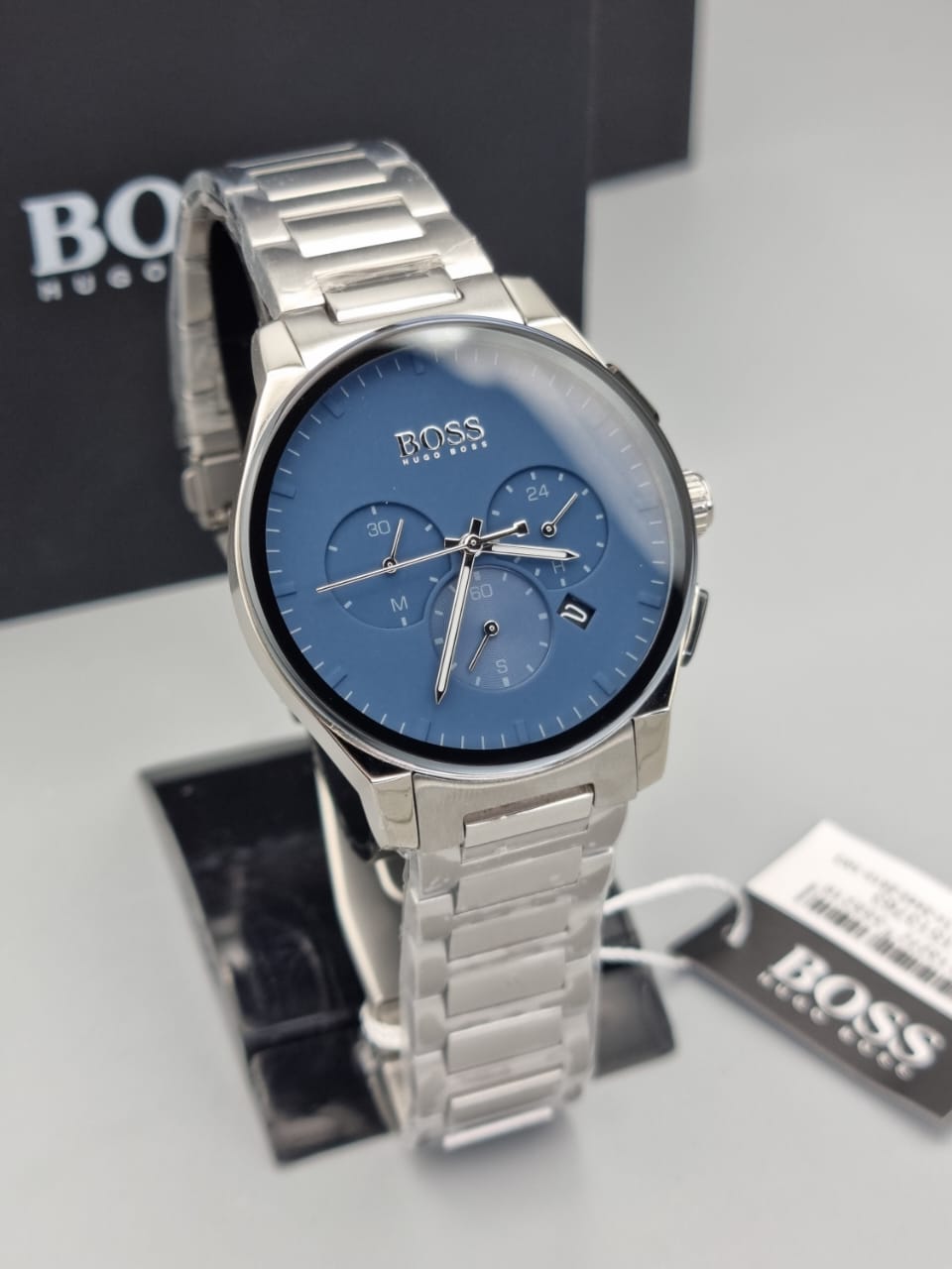  Shop Authentic Hugo Boss Peak Chronograph Blue Dial Silver Steel Strap Watch for Men - 1513763 - Luxxuri