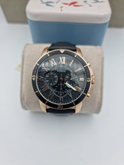  Shop Authentic Fossil Grant Sport Chronograph Blue Dial Blue Leather Strap Watch for Men - FS5237 - Luxxuri
