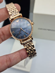  Shop Authentic Emporio Armani Gianni T-Bar Black Dial Rose Gold Strap Watch For Women - AR11145 - Luxxuri