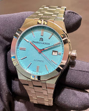  Shop Authentic Maurice Lacroix Aikon Automatic Limited Summer Edition Blue Dial Silver Steel Strap Watch For Men - AI6008-SS00F-431-1 - Luxxuri