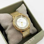  Shop Authentic Guess Willow Two Tine Dial Gold Mesh Bracelet Watch For Women - W0836L3 - Luxxuri