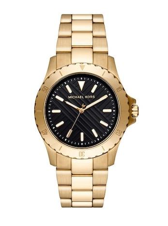  Shop Authentic Michael Kors Everest Three-Hand Black Dial Gold Steel Strap Watch For Men - MK9078 - Luxxuri