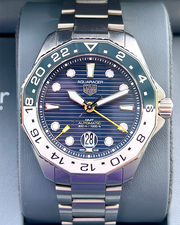  Shop Authentic Tag Heuer Aquaracer Professional 300 GMT Automatic Blue Dial Silver Steel Strap Watch for Men - WBP2010.BA0632 - Luxxuri