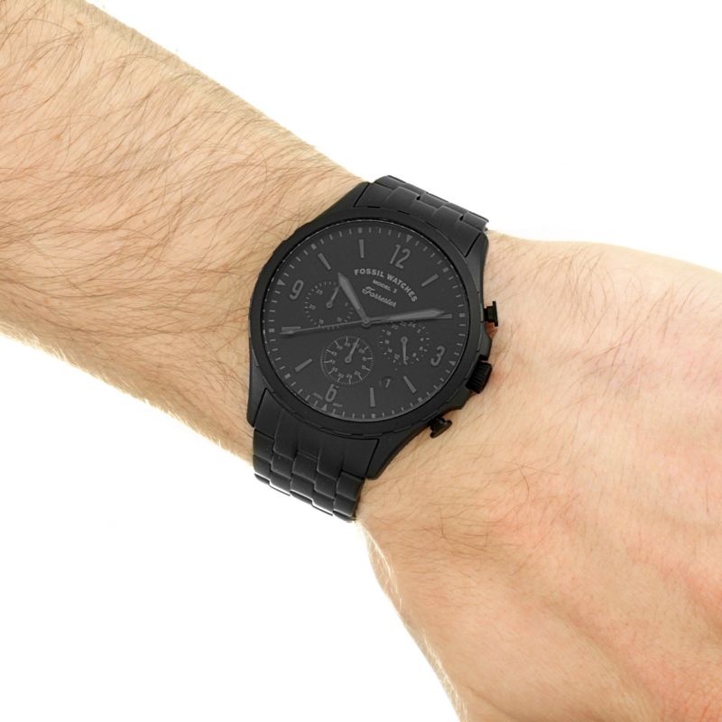  Shop Authentic Fossil Forrester Chronograph Black Dial Black Steel Strap Watch for Men - FS5697 - Luxxuri