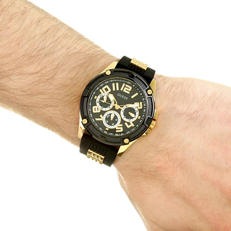  Shop Authentic Guess Delta Black Dial Black Rubber Strap Watch for Men - GW0051G2 - Luxxuri