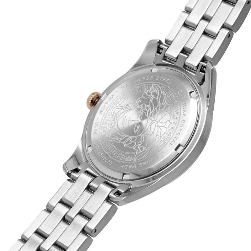  Shop Authentic Versace Greca Time Quartz Black Dial Silver Steel Strap Watch For Men - VE3K00322 - Luxxuri