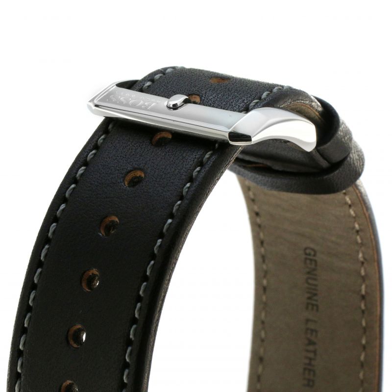  Shop Authentic Hugo Boss Aero Chronograph Black Dial Black Leather Strap Watch for Men - 1513770 - Luxxuri