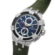  Shop Authentic Maurice Lacroix Aikon Chronograph Black Dial Green Leather Strap Watch for Men - AI1018-PVB21-330-1 - Luxxuri