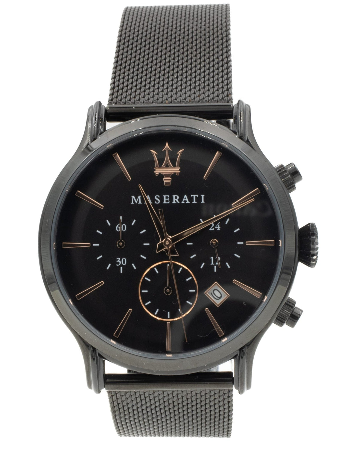  Shop Authentic Maserati Epoca Chronograph Black Dial Black Mesh Strap Watch For Men - R8873618013 - Luxxuri
