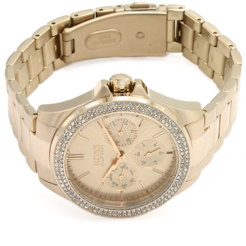  Shop Authentic Hugo Boss Premiere Rose Gold Dial with DIamonds Rose Gold Steel Strap Watch for Women - 1502443 - Luxxuri