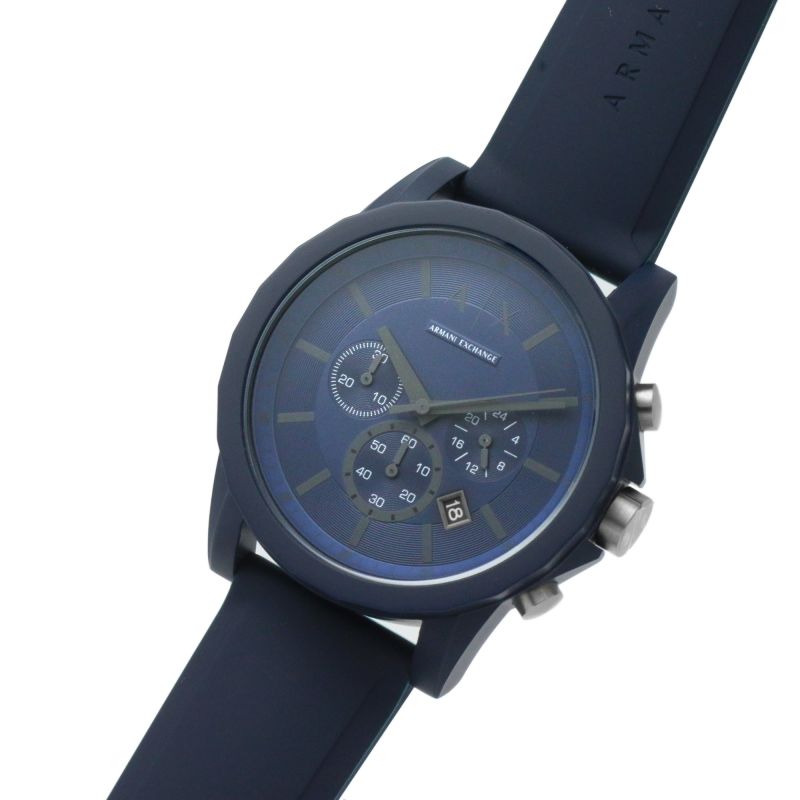  Shop Authentic Armani Exchange Outerbanks Chronograph Blue Dial Blue Silicone Strap Watch For Men - AX7128 - Luxxuri