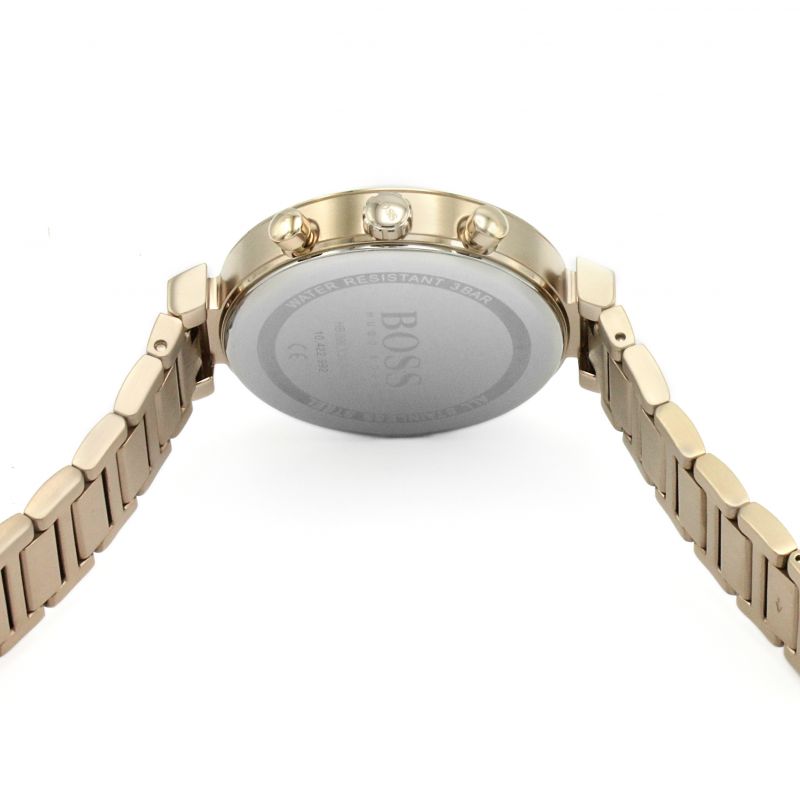  Shop Authentic Hugo Boss Flawless Quartz White Dial Gold Steel Strap Watch for Women -1502531 - Luxxuri
