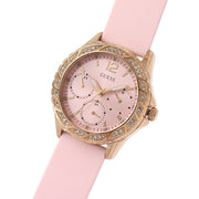  Shop Authentic Guess Sparkling Diamonds Pink Dial Pink Rubber Strap Watch for Women - W0032L9 - Luxxuri