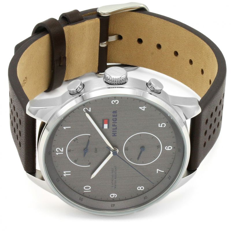  Shop Authentic Tommy Hilfiger Chase Quartz Brown Dial Brown Leather Strap Watch for Men - 1791579 - Luxxuri