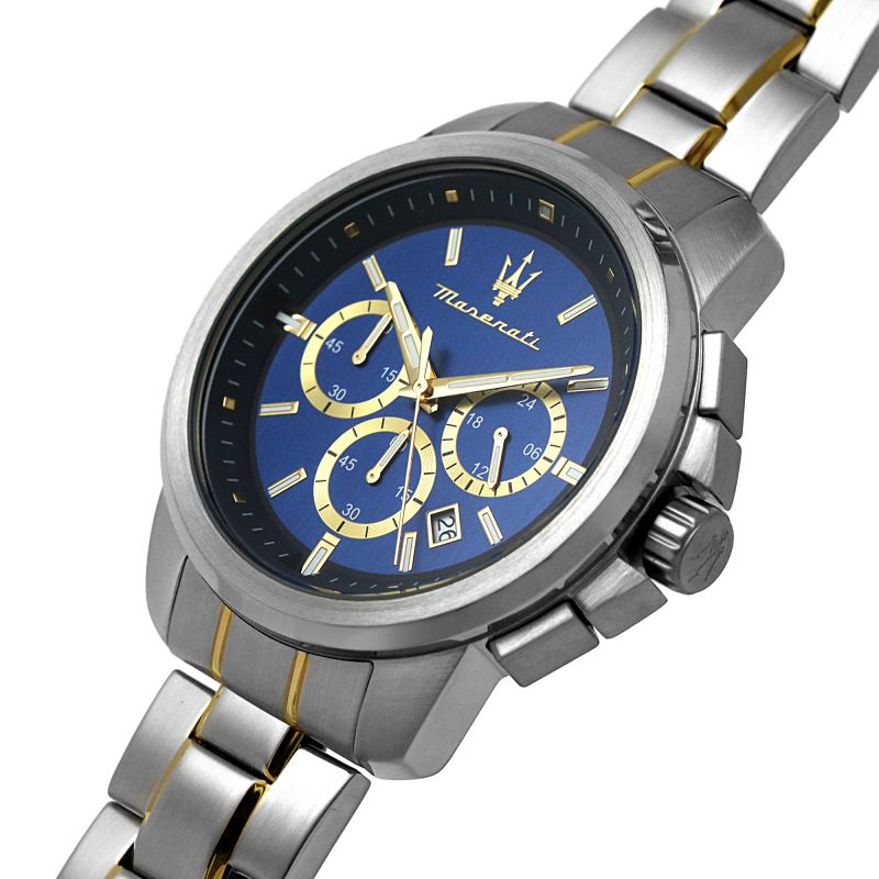  Shop Authentic Maserati Successo 44mm Chronograph Quartz Blue Dial Silver Steel Strap Watch For Men - R8873621016 - Luxxuri