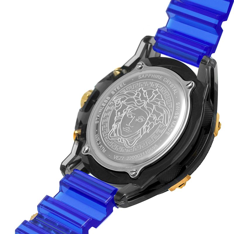  Shop Authentic Versace Icon Active Chronograph Black Dial Blue Rubber Strap Watch For Men  VEZ700521 - Luxxuri